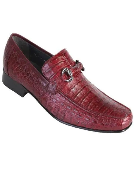 Men'S Burgundy Genuine Caiman Crocodile Belly Slip On By Los Altos Wedding Dresses With Cowgirl Boots