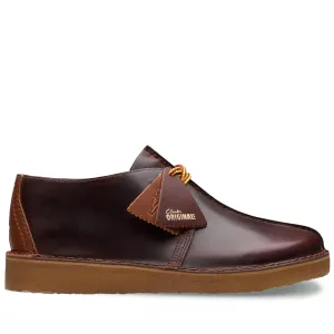 Men's Clarks Desert Trek - Burgundy Vintage Casual Shoes