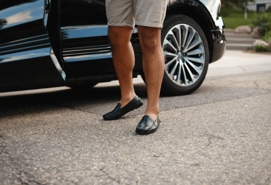 Men's Grounding Driver  Black Leather Converse Chuck Taylor Day All Star High Top Casual Shoes