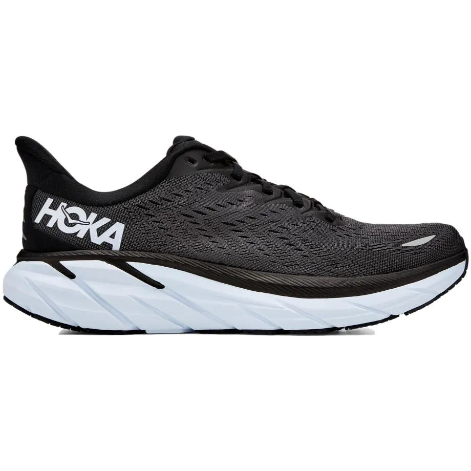 Men's Hoka Clifton 8, Black/White, 12.5 D Medium Mach 5