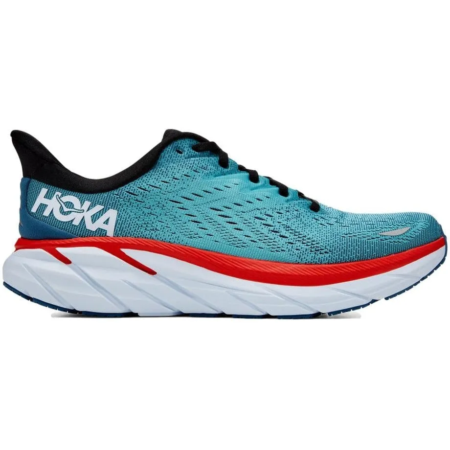 Manchester Men's Hoka Clifton 8, Real Teal/Aquarelle, 8 D Medium