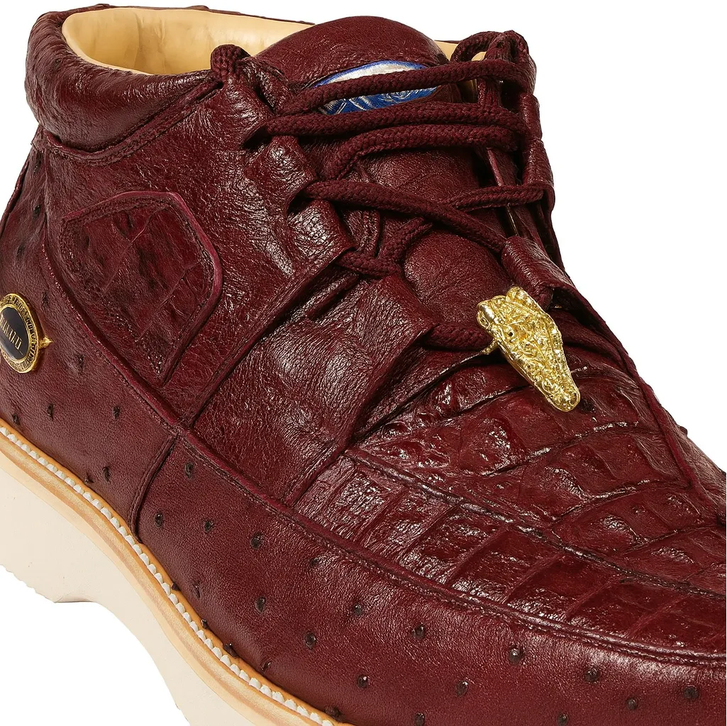 Helms Boots Men's Wild West Boots Caiman and Ostrich Skin Shoe 2ZA050206