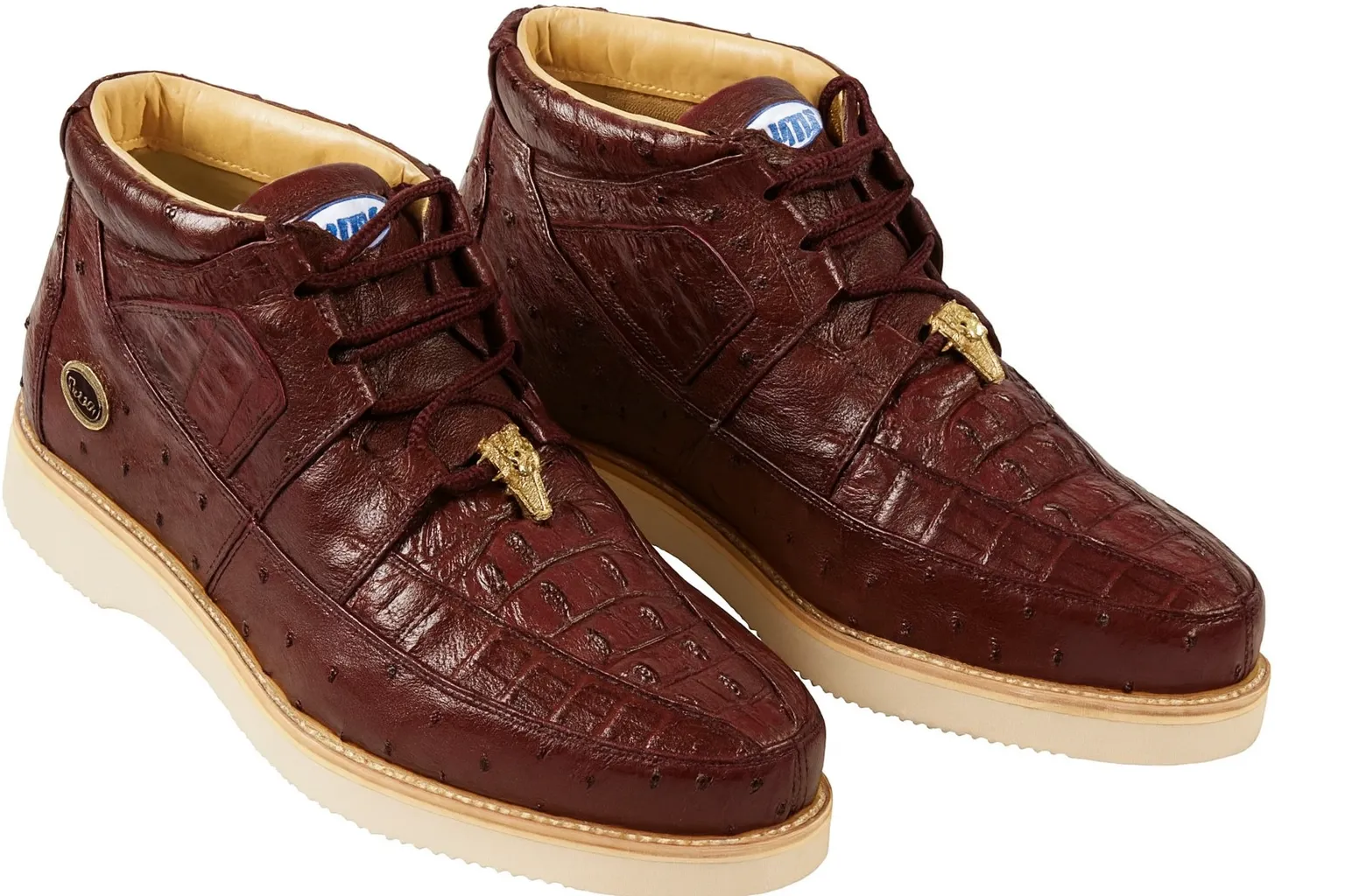 Knee High Boots For Short Legs Men's Wild West Boots Caiman and Ostrich Skin Shoe 2ZA050206