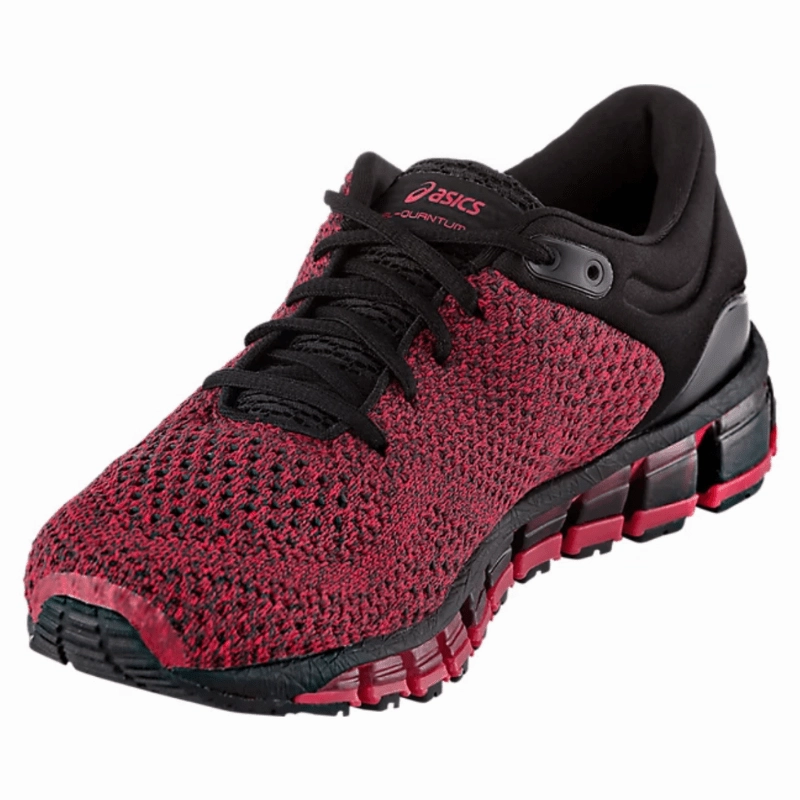 Mens Asics Gel-Quantum 360 Knit 2 Red Samba Asics Rocker Sole Shoes