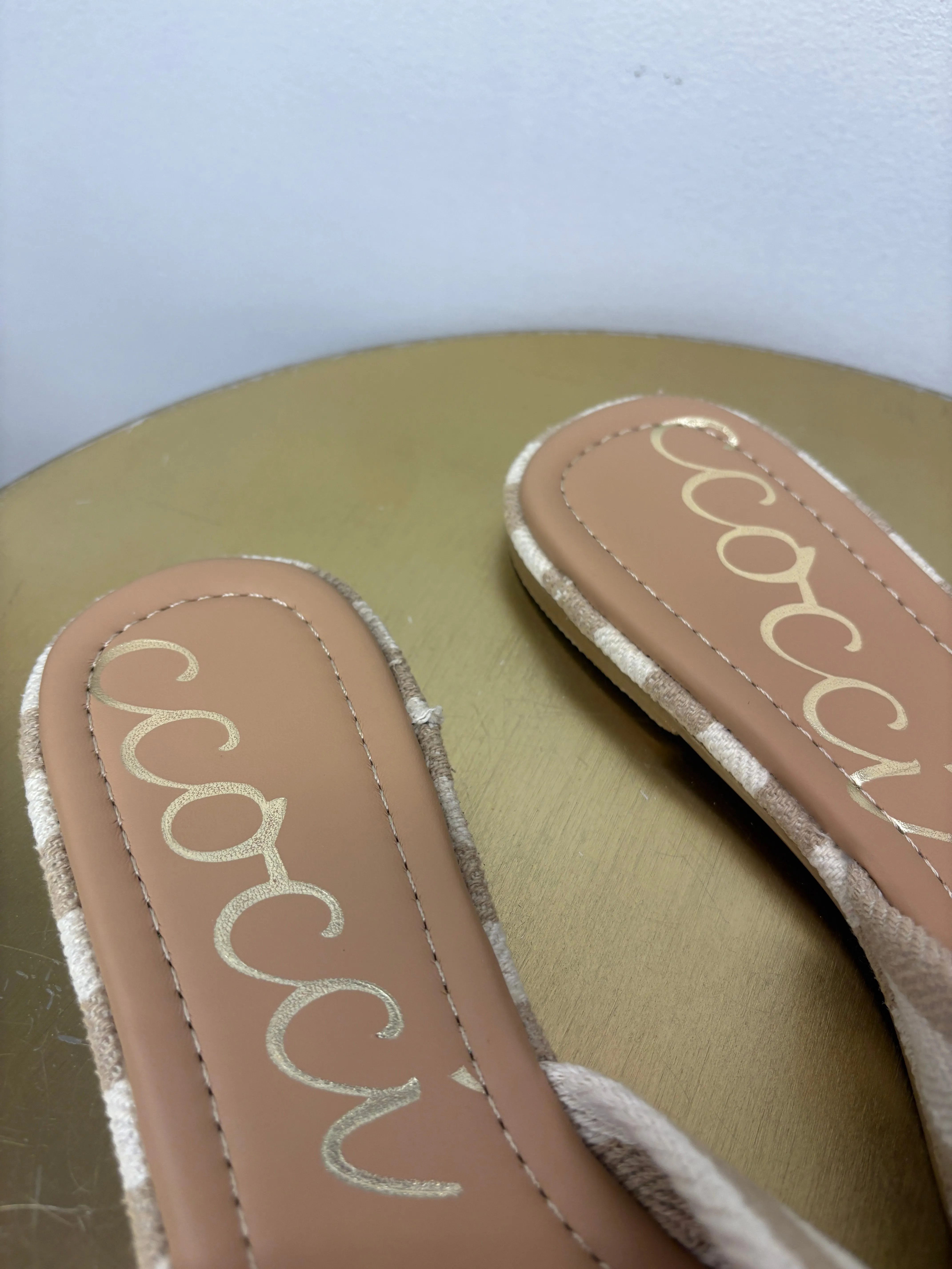 MISFIT ITEM - The Rachael Striped Knot Slides - Taupe // Size 9 Ted Baker Shoes Flats