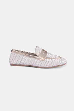 Loafers Designer Miso Loafers - White   Light Gold