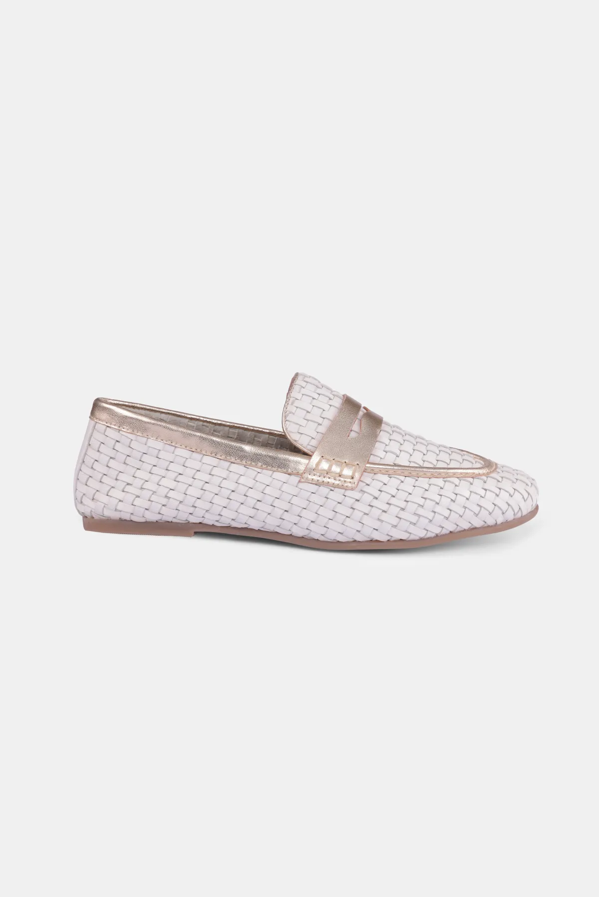 Open Back Loafers Miso Loafers - White   Light Gold