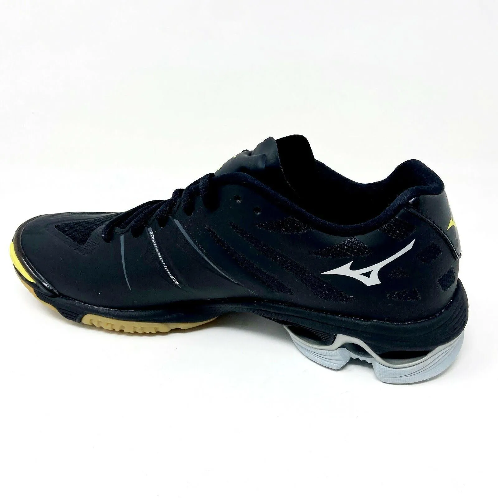 Mizuno Wave Lightning Z Black Silver Yellow Womens Traction Volleyball Shoes Best Volleyball Shoes Liberos