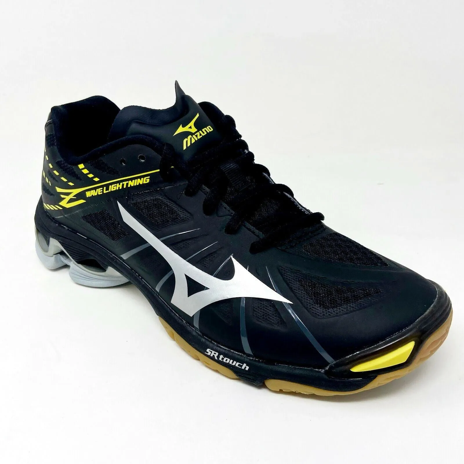 Sports Shoes For Volleyball Players Mizuno Wave Lightning Z Black Silver Yellow Womens Traction Volleyball Shoes