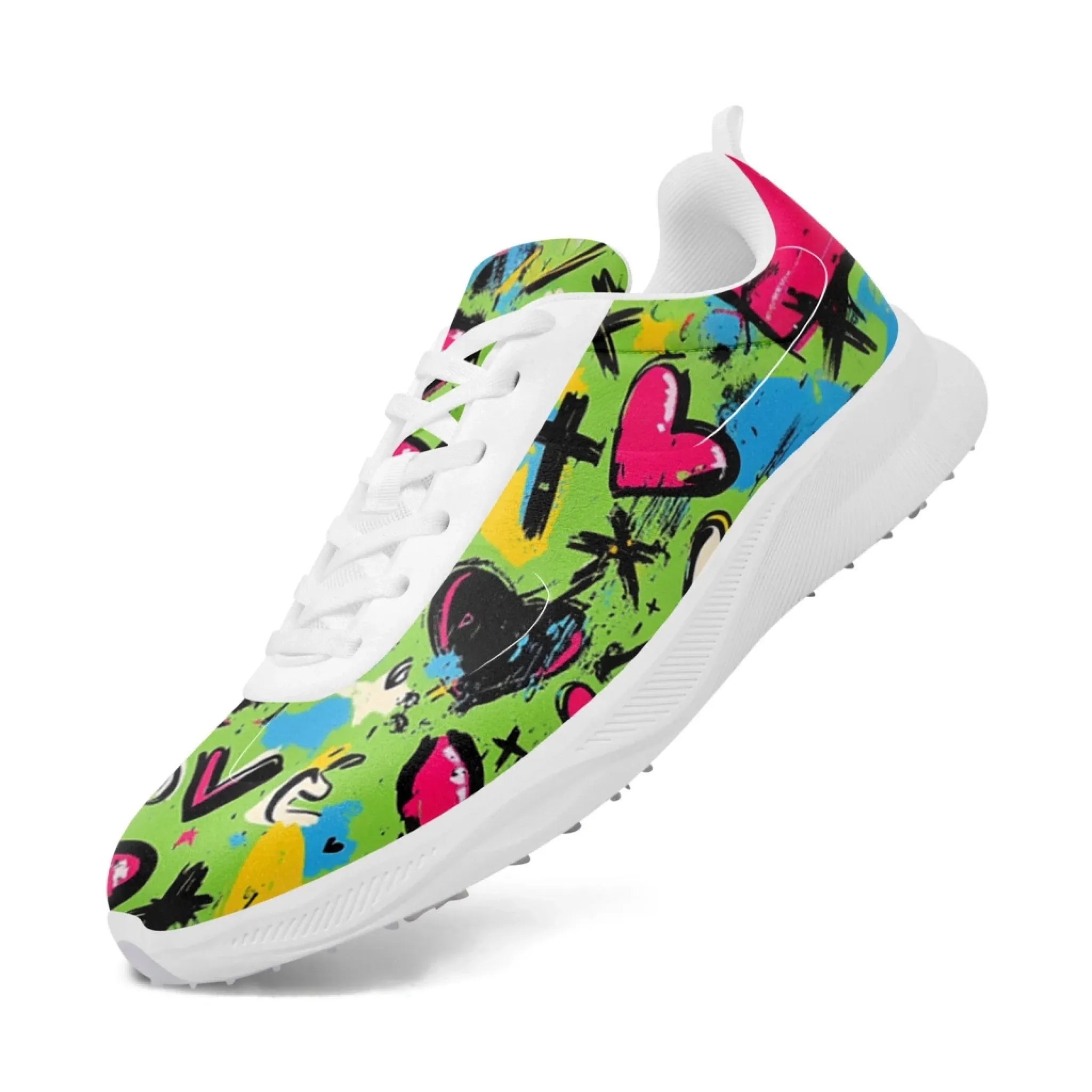 Vs Spikeless Golf Modern Graffiti Golf Sneakers,  Art Golf Shoes, Comfortable & Colorful for the Course
