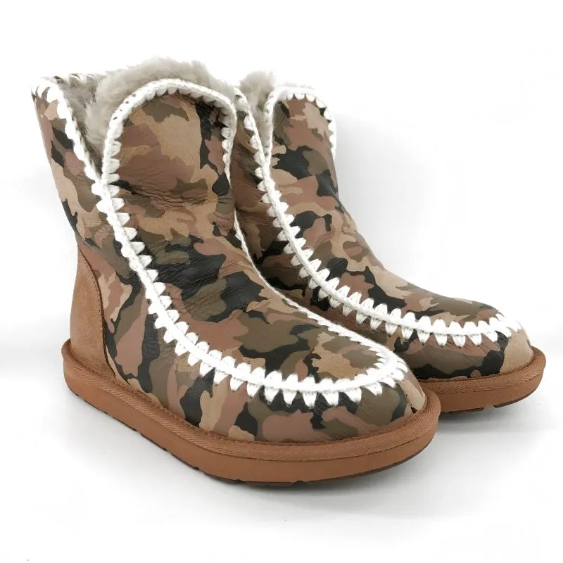 MUBO UGG Women Boots Classic Mimi Chestnut Camouflage Infant Cowboy Boots