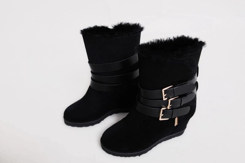 MUBO UGG BOOTS Hidden Heel TPR Sole Black Long Legs And High Heels