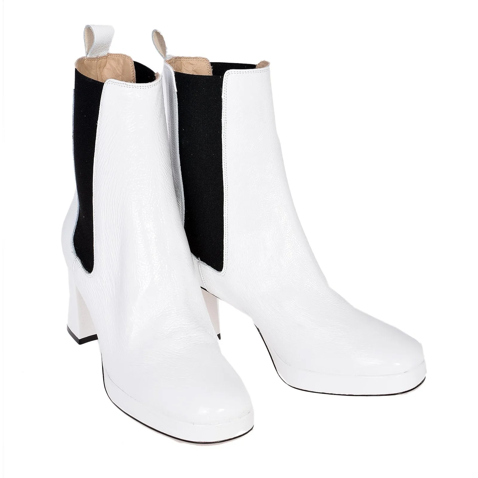 Nebo White Naplak Boots Ankle Boots Chelsea