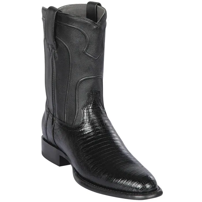 Winter Boots With Spikes Los Altos Boots - Mens Dress Cowboy Boot - Low Priced Lizard Roper Boots- in Black