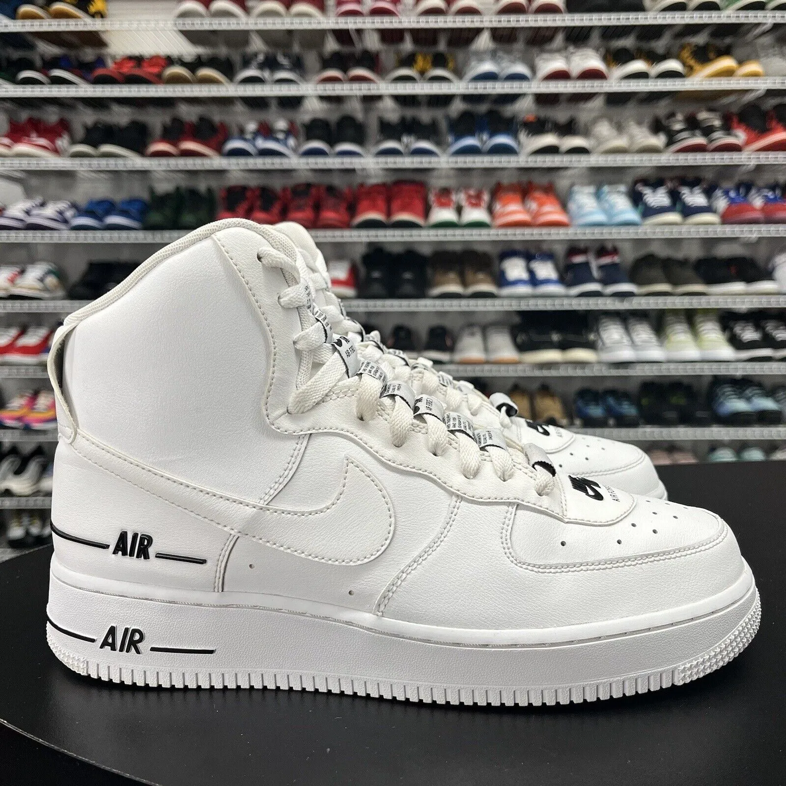Slip On High Top Sneakers Nike Air Force 1 High Dual Air White Black CJ1385-100 Men's Size 9.5