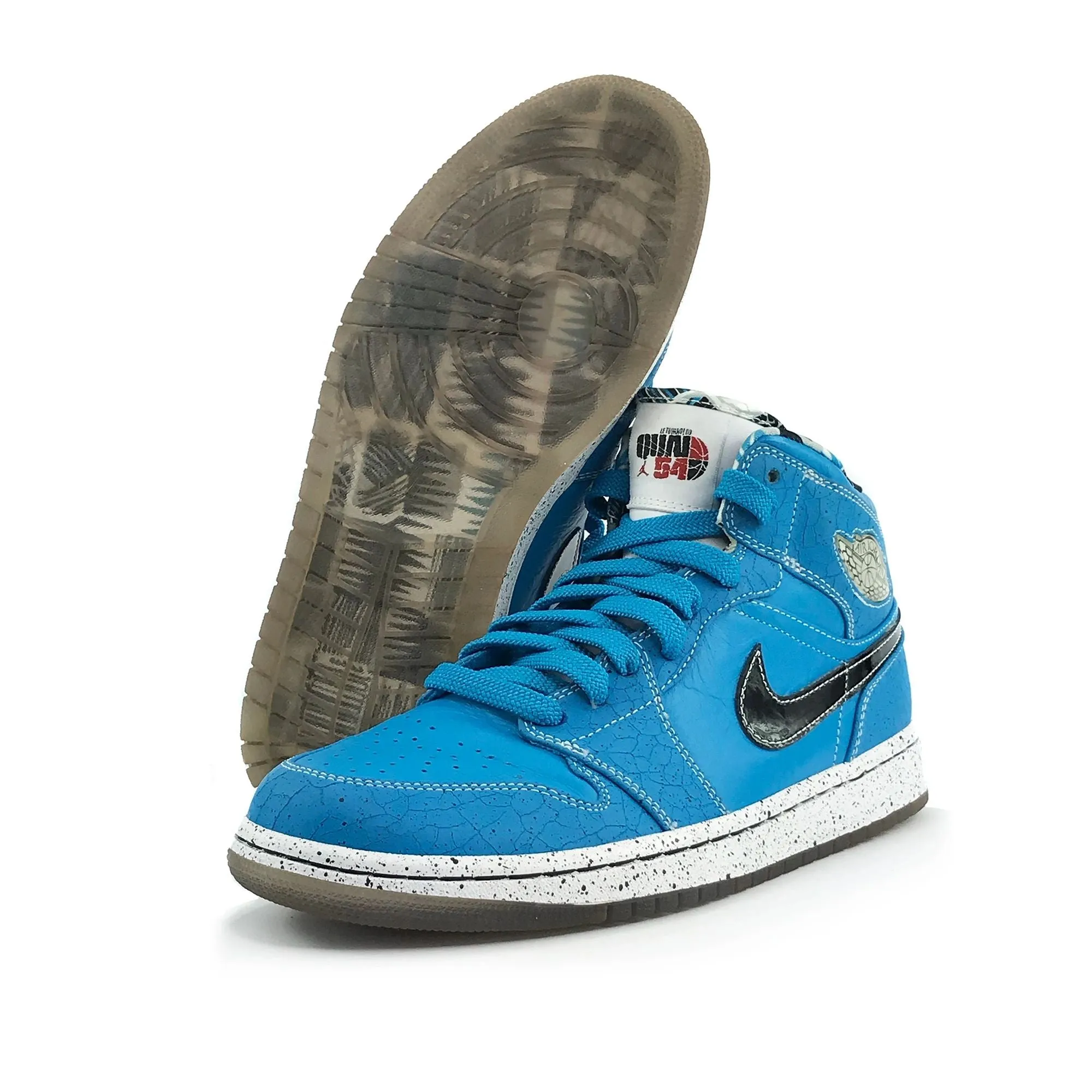 Platform Sneakers Nike Air Jordan 1 Retro 2009 Quai 54 Tournament Ruff 'N' Tuff Size 9