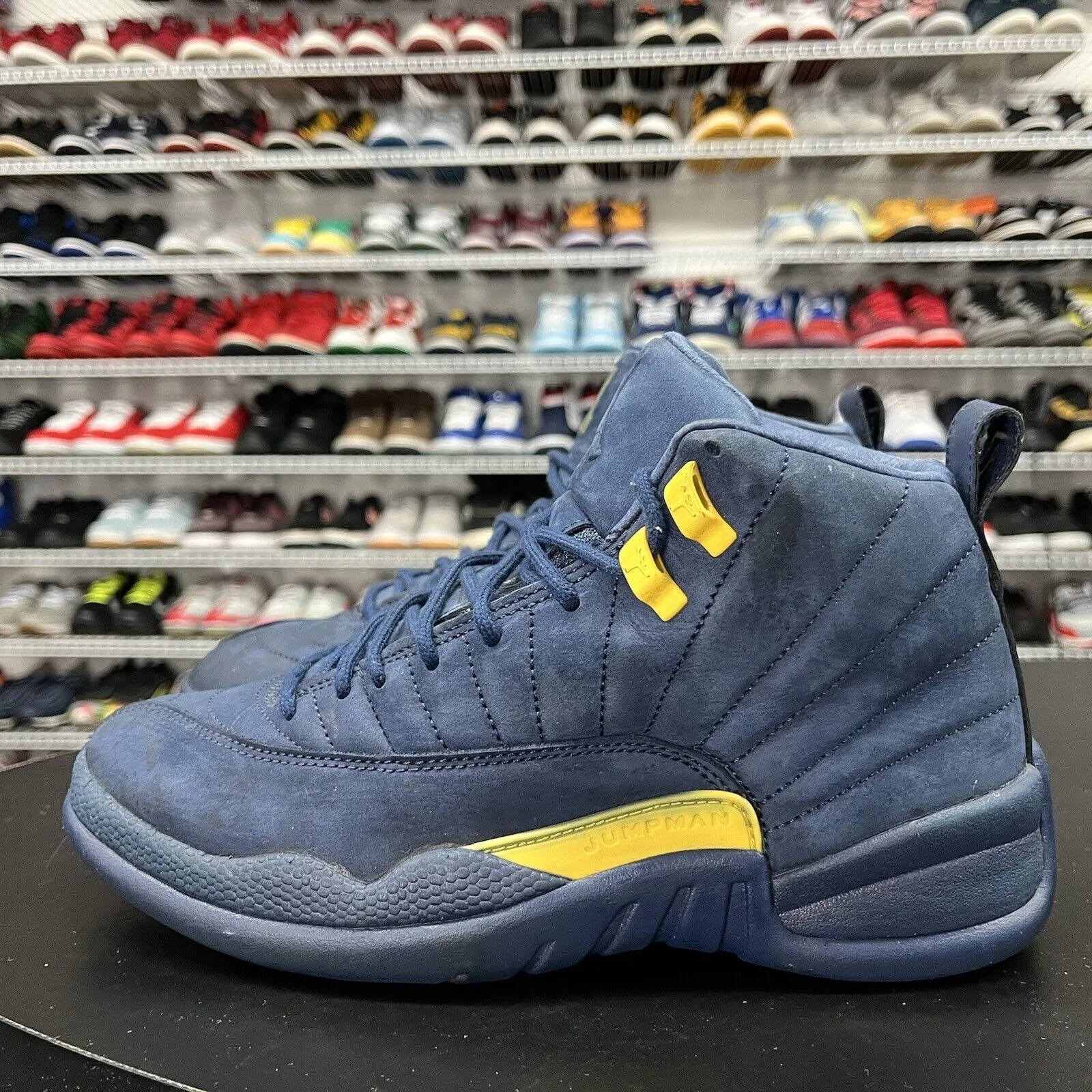 Nike Air Jordan 12 Retro Michigan BQ3180-407 Men's Size 8 Good Sneakers For Hiking