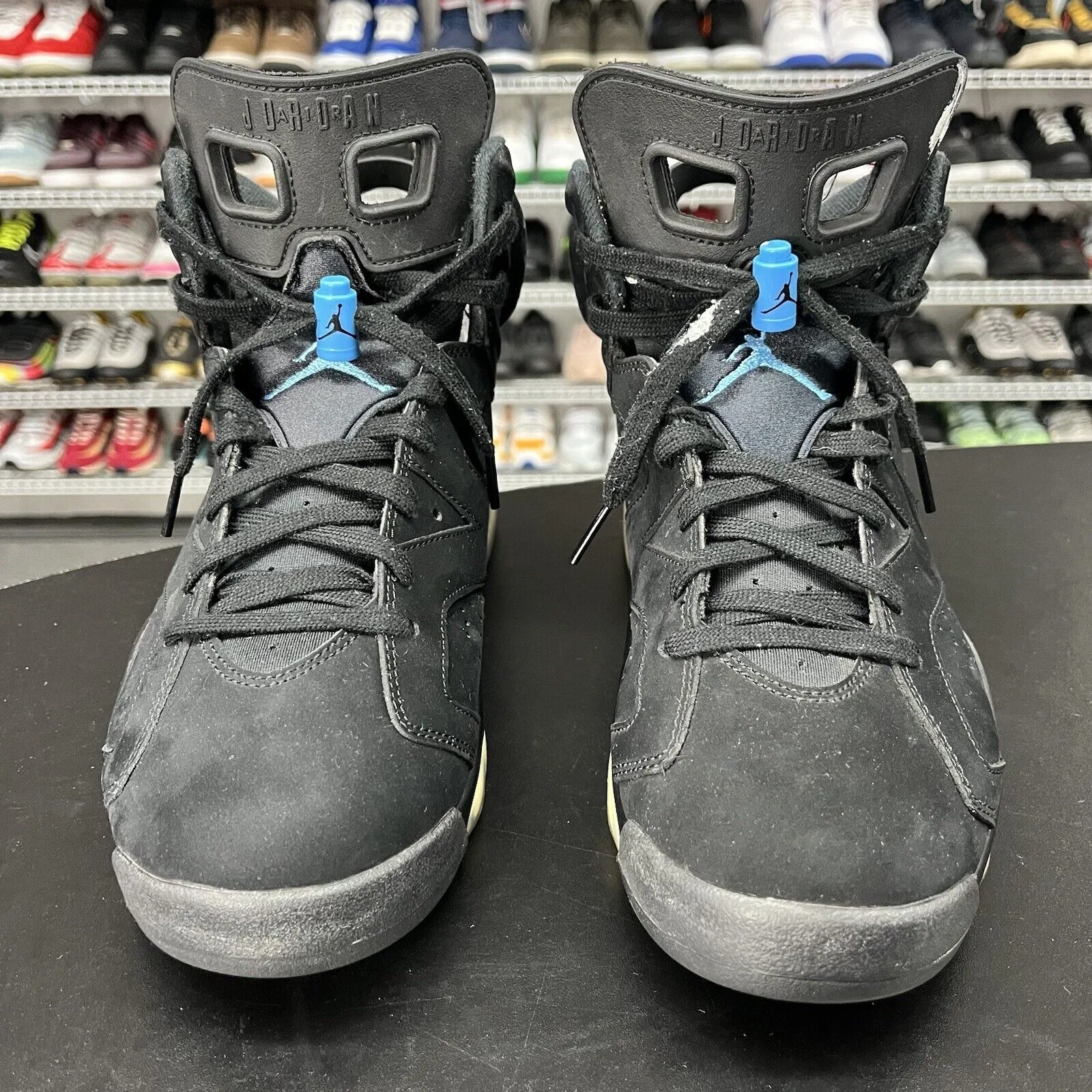 Nike Air Jordan 6 Retro UNC Black Blue 384664-006 Men's Size 10 Killshot Sneakers