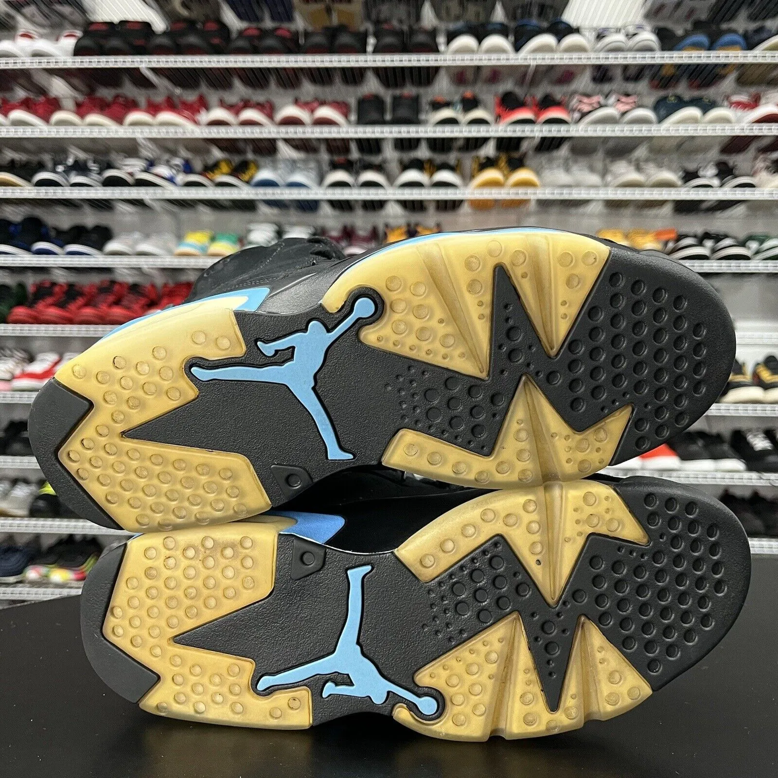 Nike Air Jordan 6 Retro UNC Black Blue 384664-006 Men's Size 10 Sneakers Zappos