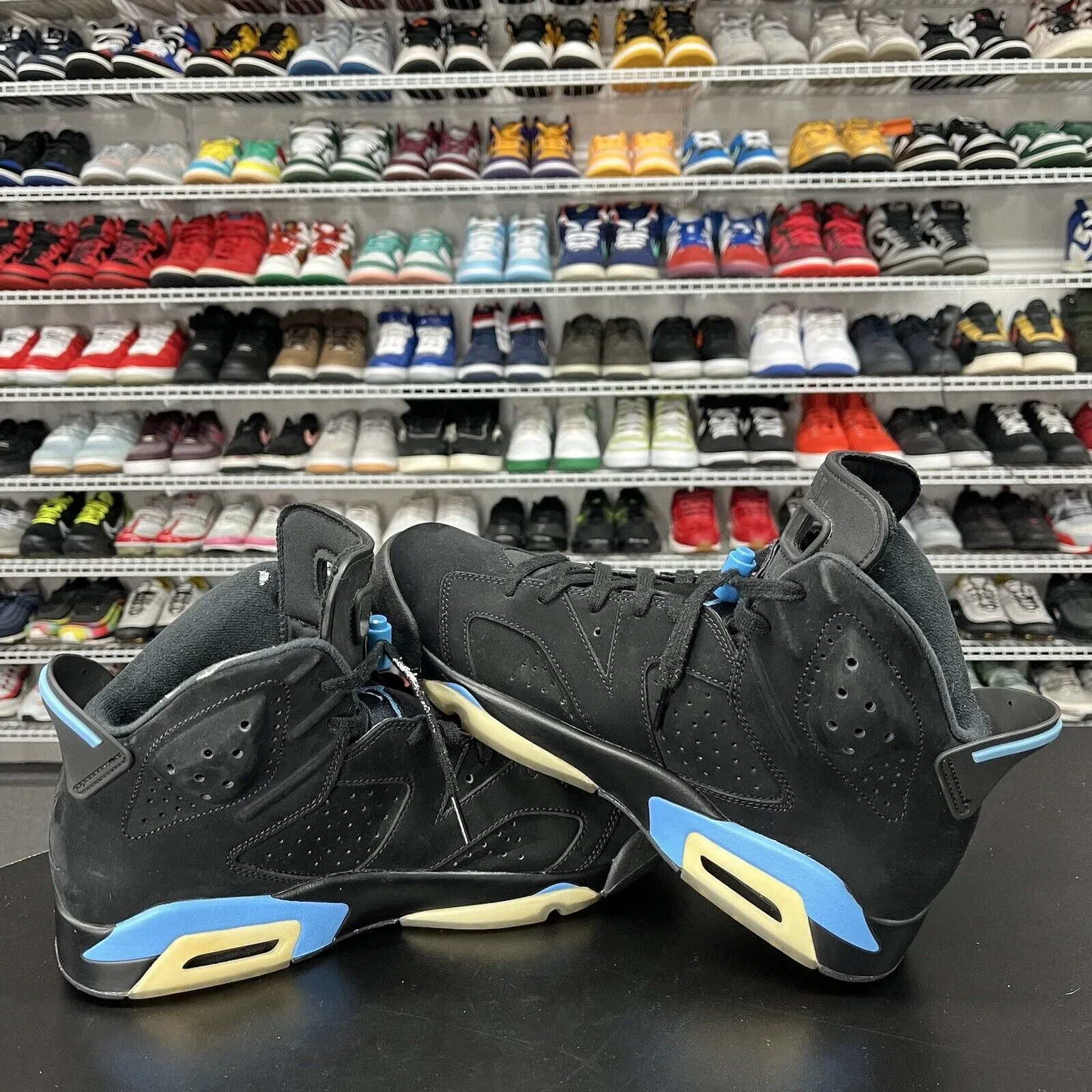 Sneakers Qc Nike Air Jordan 6 Retro UNC Black Blue 384664-006 Men's Size 10