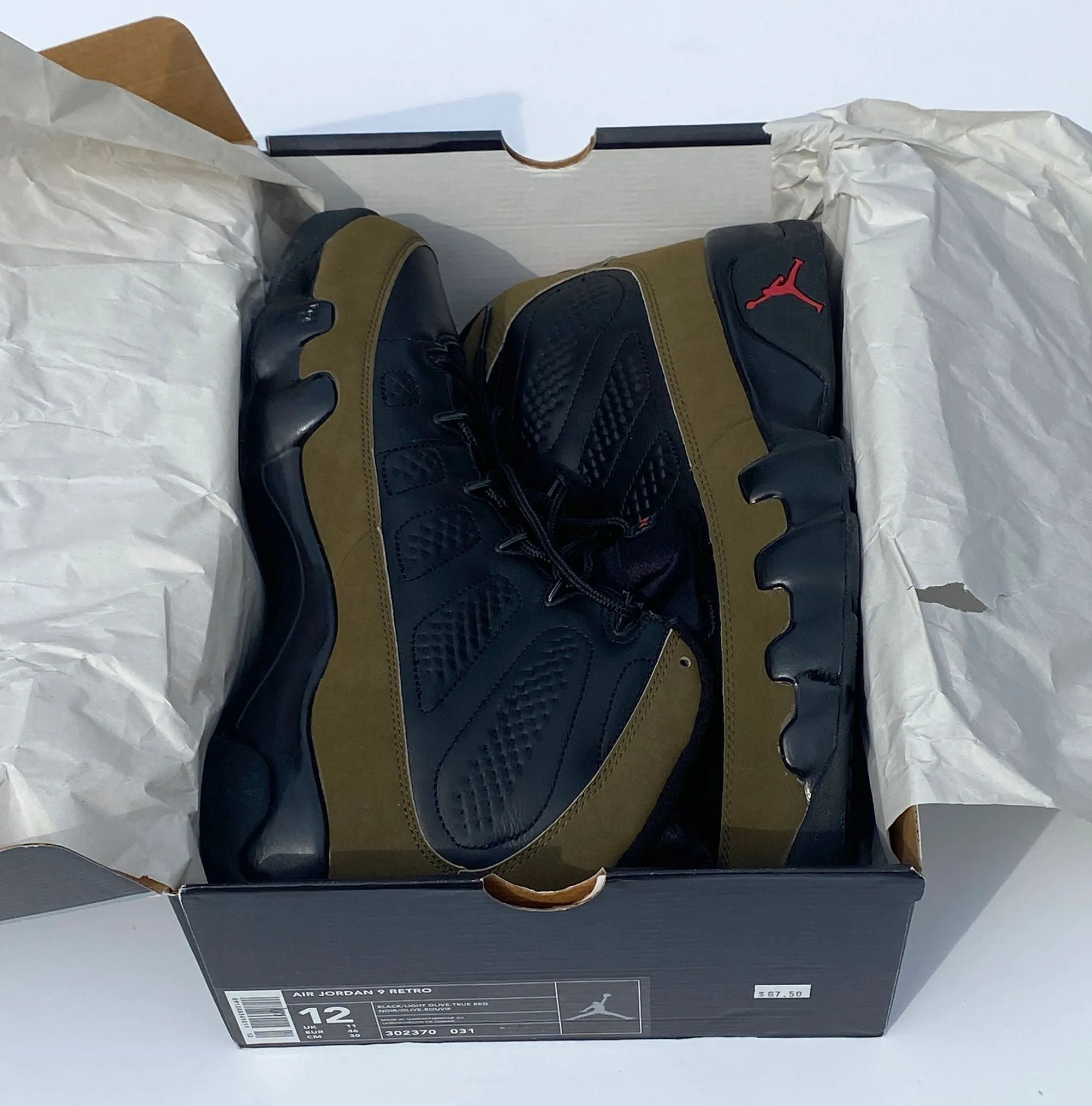 Sneakers Size 5.5 Nike Air Jordan 9 IX Olive 2001 Retro NEW Size 12