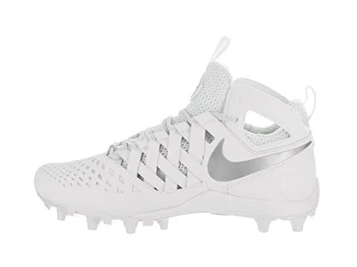 Nike Men's Huarache V Lax White/Metalic Silver Cleated Shoe 10.5 Men US Badminton Shoes Flipkart