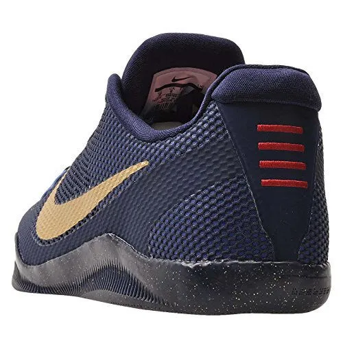 28 Cm Feet Shoe Size Badminton Nike Men's KOBE XI, Midnight Navy / Metallic Gold, 12 M US