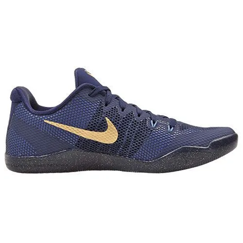 Nike Men's KOBE XI, Midnight Navy / Metallic Gold, 12 M US Vs Yonex Badminton Shoes