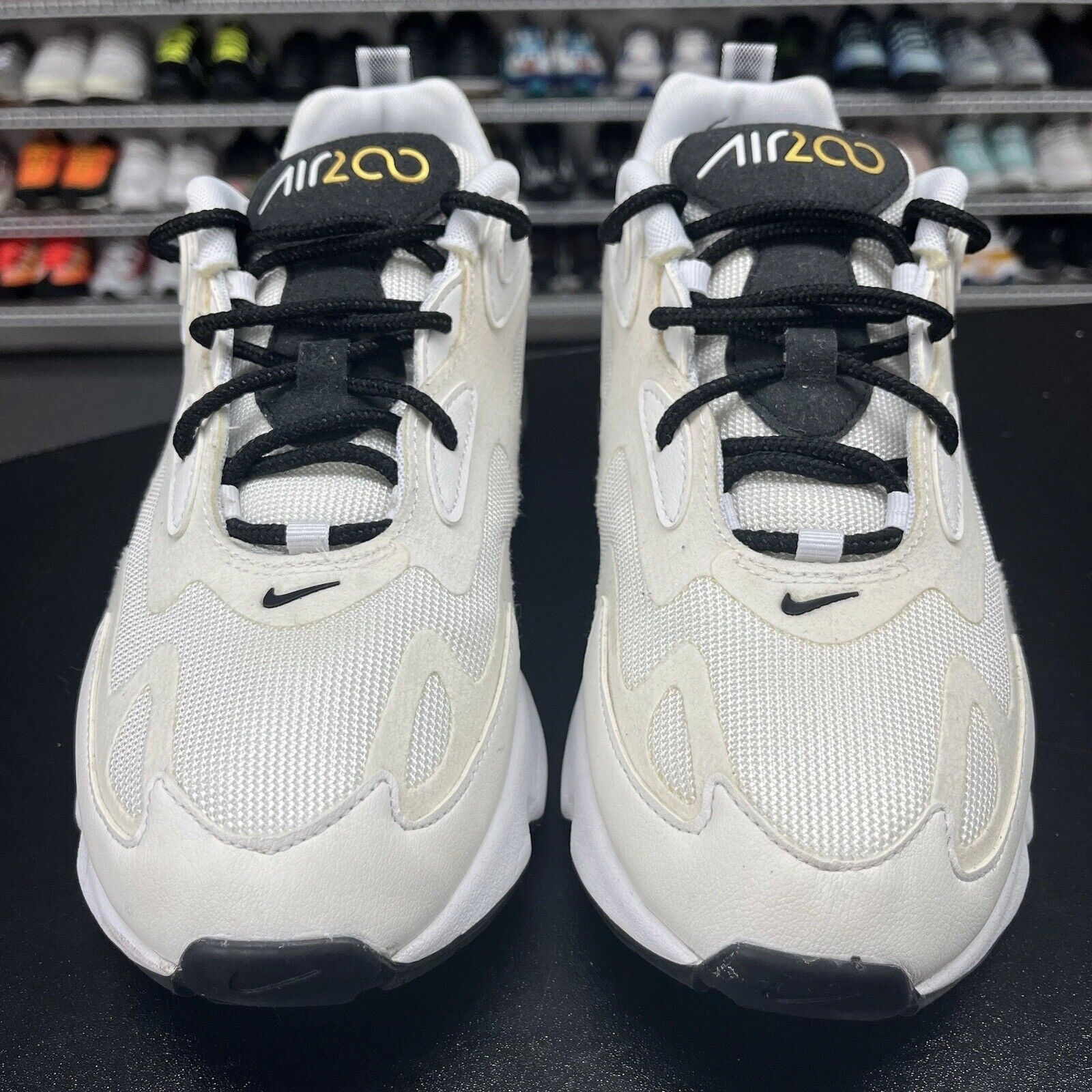 Nike Air Max 200 Metallic Gold Men's Sneakers White Shoes AQ2568-102 Size 8 Rare Nike Shoes