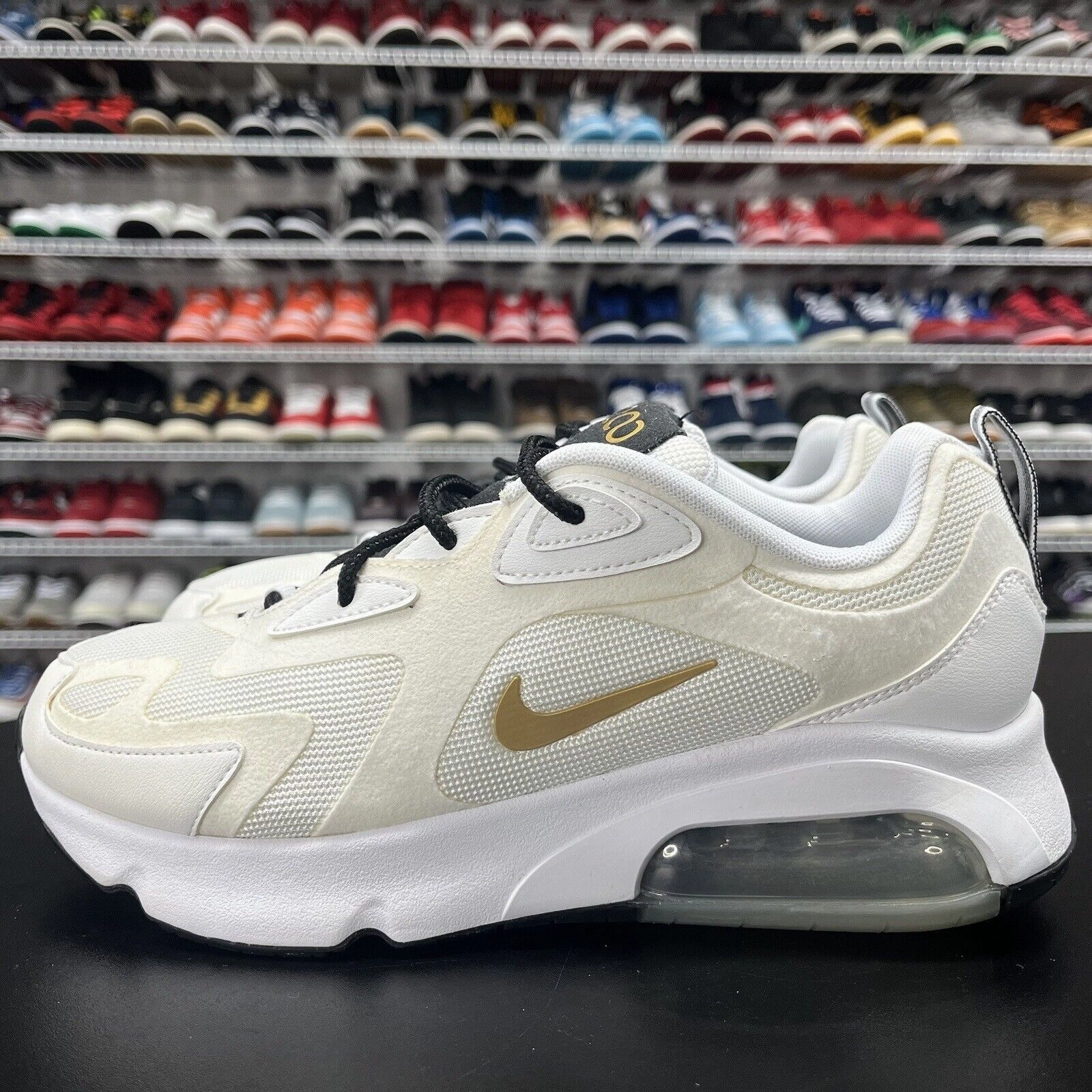 Nike Air Max 200 Metallic Gold Men's Sneakers White Shoes AQ2568-102 Size 8 Rod Woodson Nike Shoes