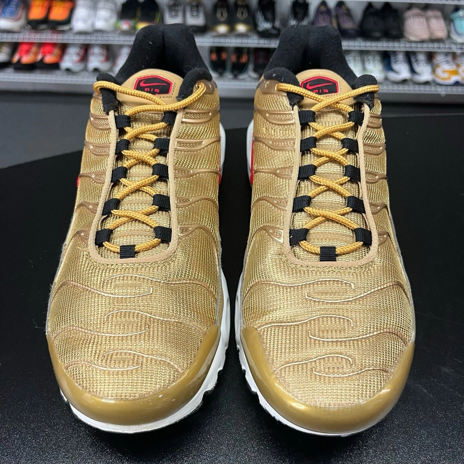 Nike Air Max Plus TN 1 Tuned Air Metallic Gold/Red 903827-700 Men's Size 10 Best Nike Shoe For Running Long Distances