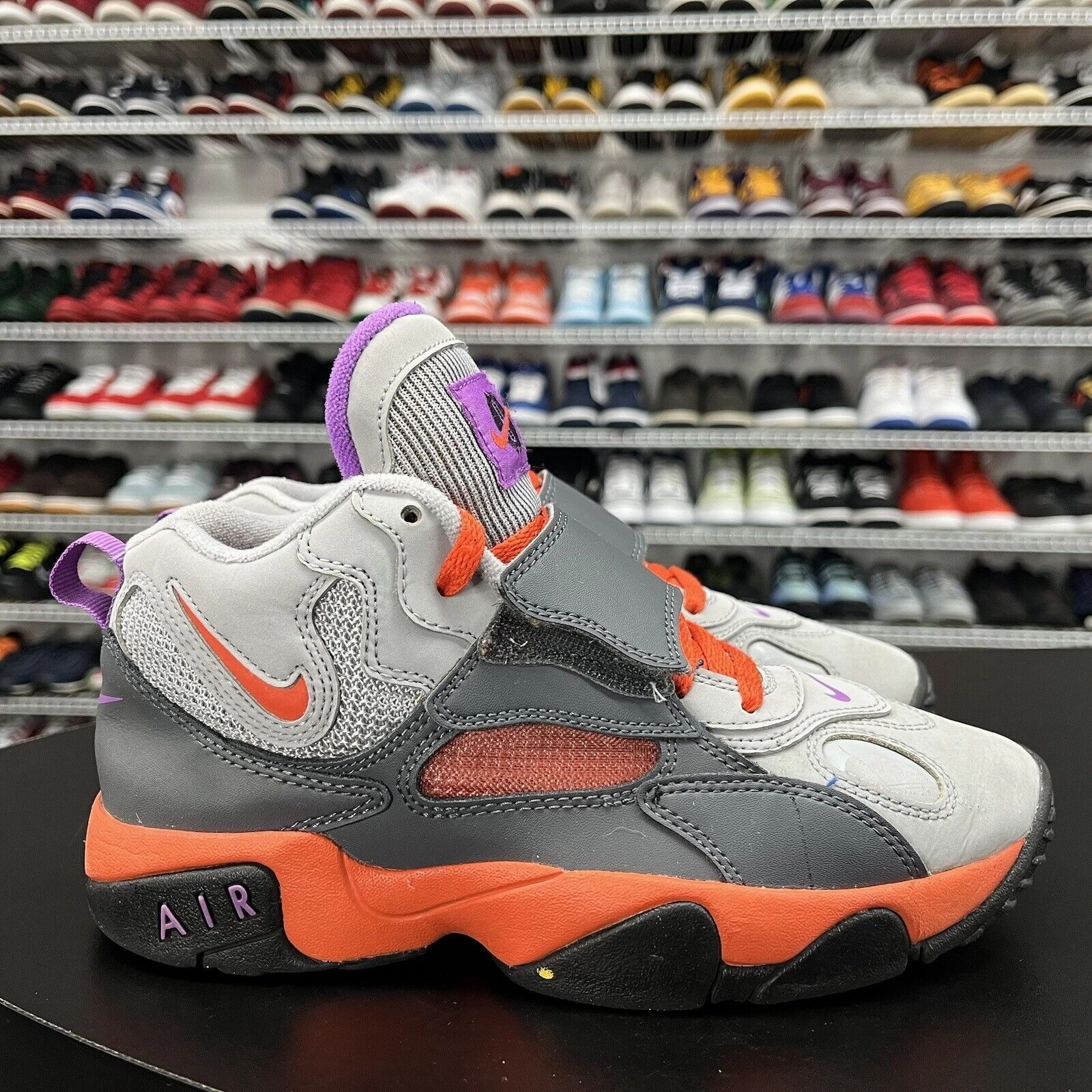 Nike Air Max Speed Turf Purple Orange Gray 535735-085 Youth Size 5.5Y High Top Shoes Nike