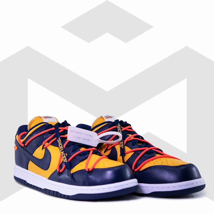 First Shoes Of Nike Nike Dunk Low Off-White University Gold Midnight Navy