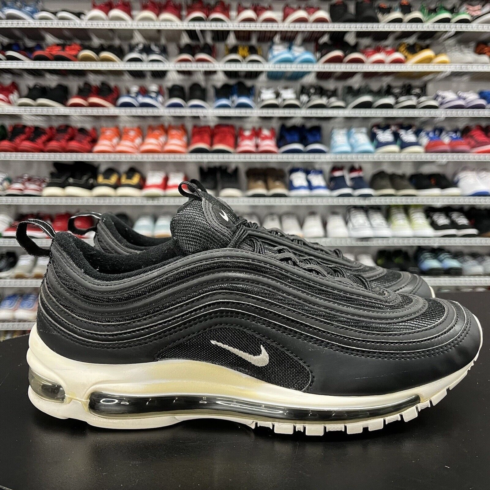 Flyease Nike Shoes Nike Men's Air Max 97 Black White Athletic Running Shoes 921826-001 Size 9.5