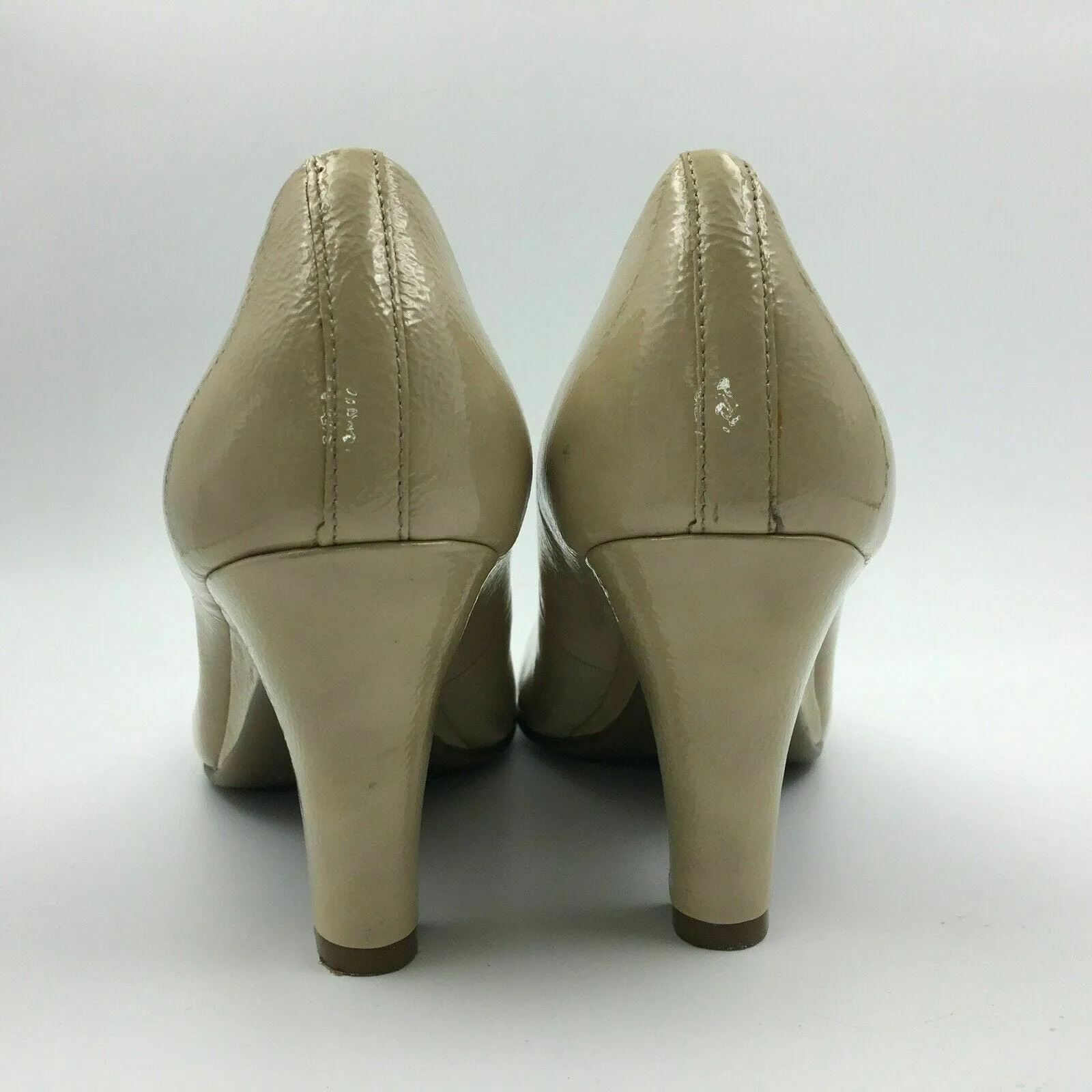 Wide Toe Box Business Casual Shoes Glamorous Aerosoles Womens Leather Heels Shoes Cream Yellow Size 9.5W