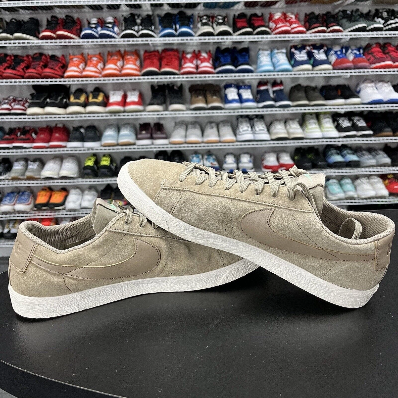 Nike Men's Blazer Low Khaki Fresh Mint 371760-208 Size 12 Custom Shoes Nike