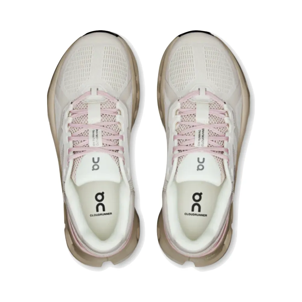 On Women's Cloudrunner 2 Sneaker in Silver/Mauve Top Stability Running Shoes