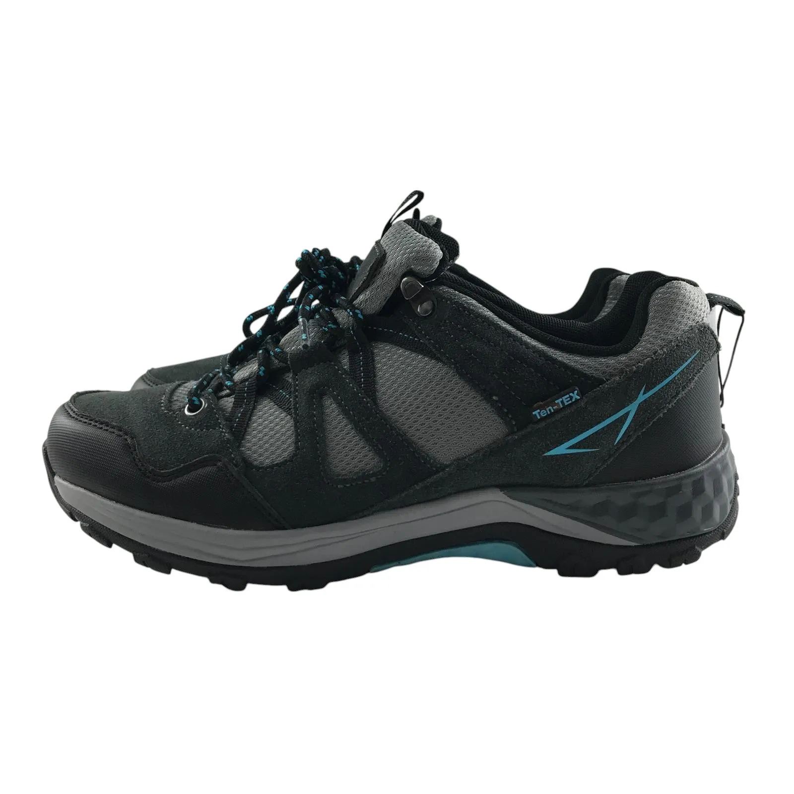 Crane walking trainers shoe size 7 grey and black with blue detailing Hiking Boots Size 9.5