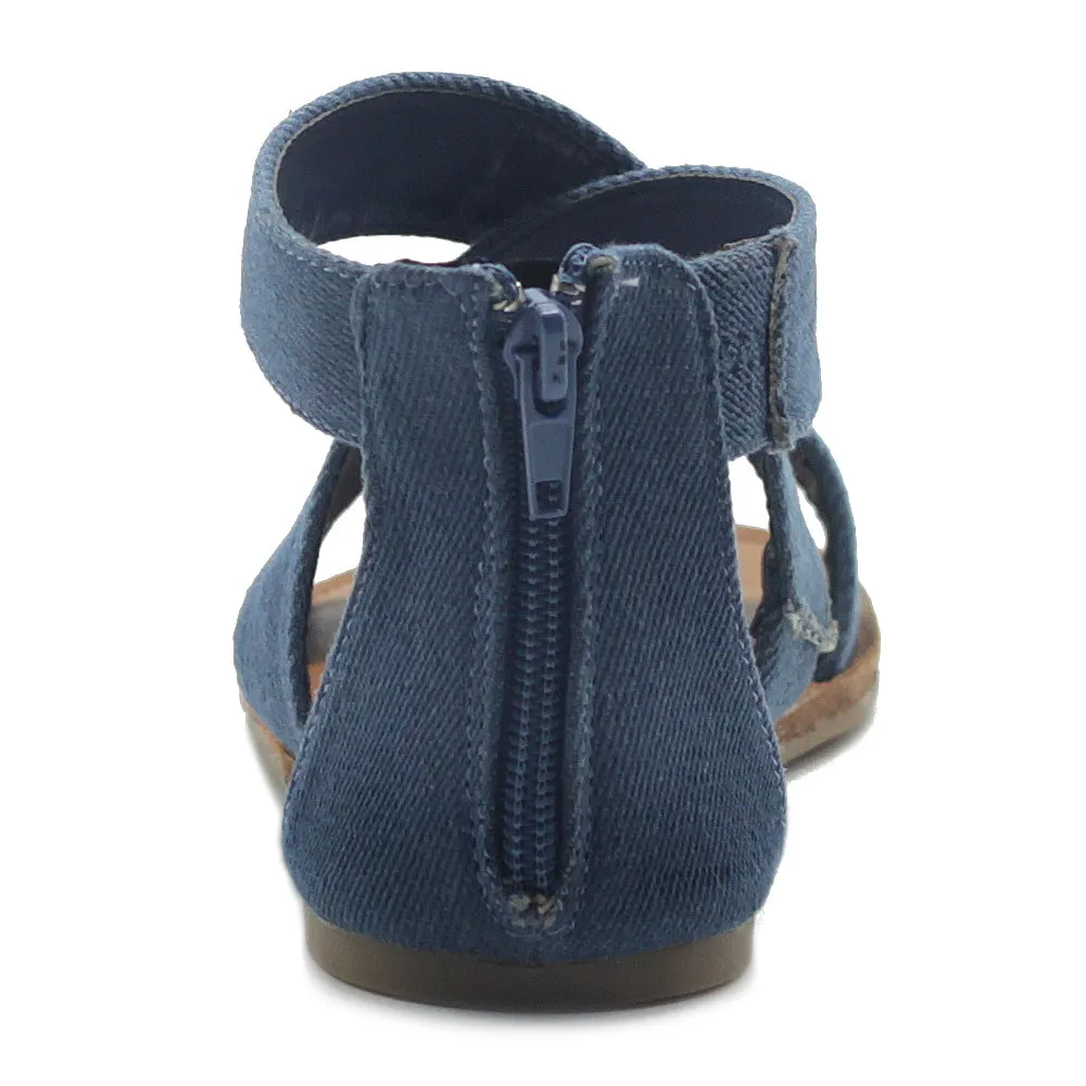 Ollio Women's Shoes Zip Up Gladiator Criss Cross Strap Flat Sandals Sandals Ocho Rios Jamaica