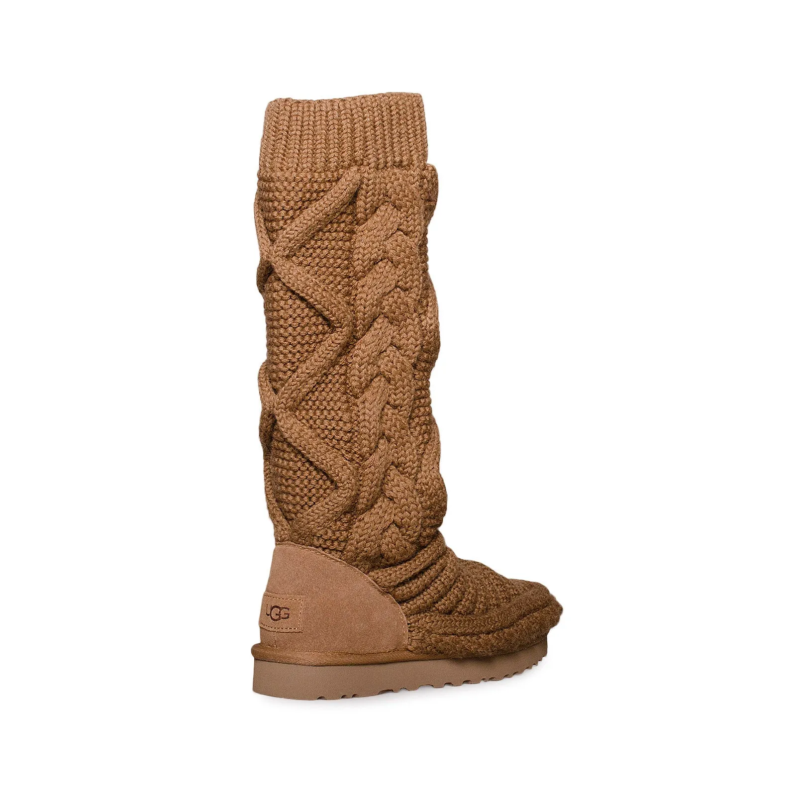 Cowboy Boots Drawing UGG Classic Tall Chunky Knit Chestnut Boots - Women's
