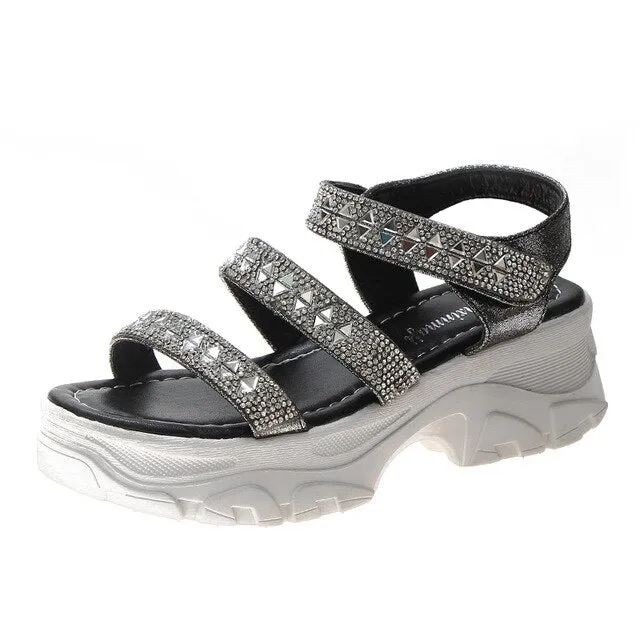 Closed Sandals Crystal Gladiator Sandals