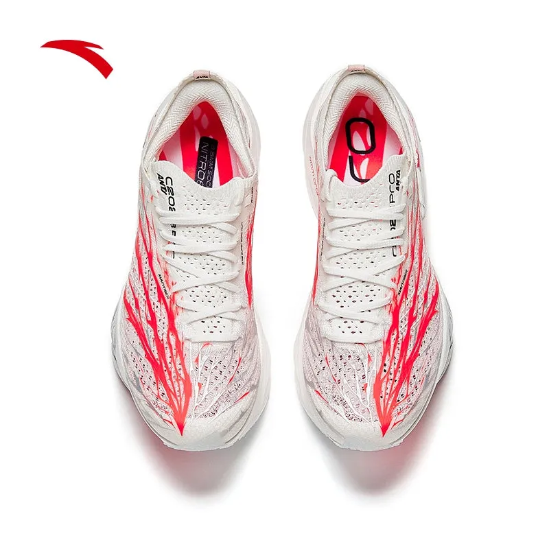 ANTA Women Running Shoes C202 6 PRO 1225B5576-1 -Papyrus White/Red/Silver (Kasut Larian Perempuan) Running Shoes Shoes