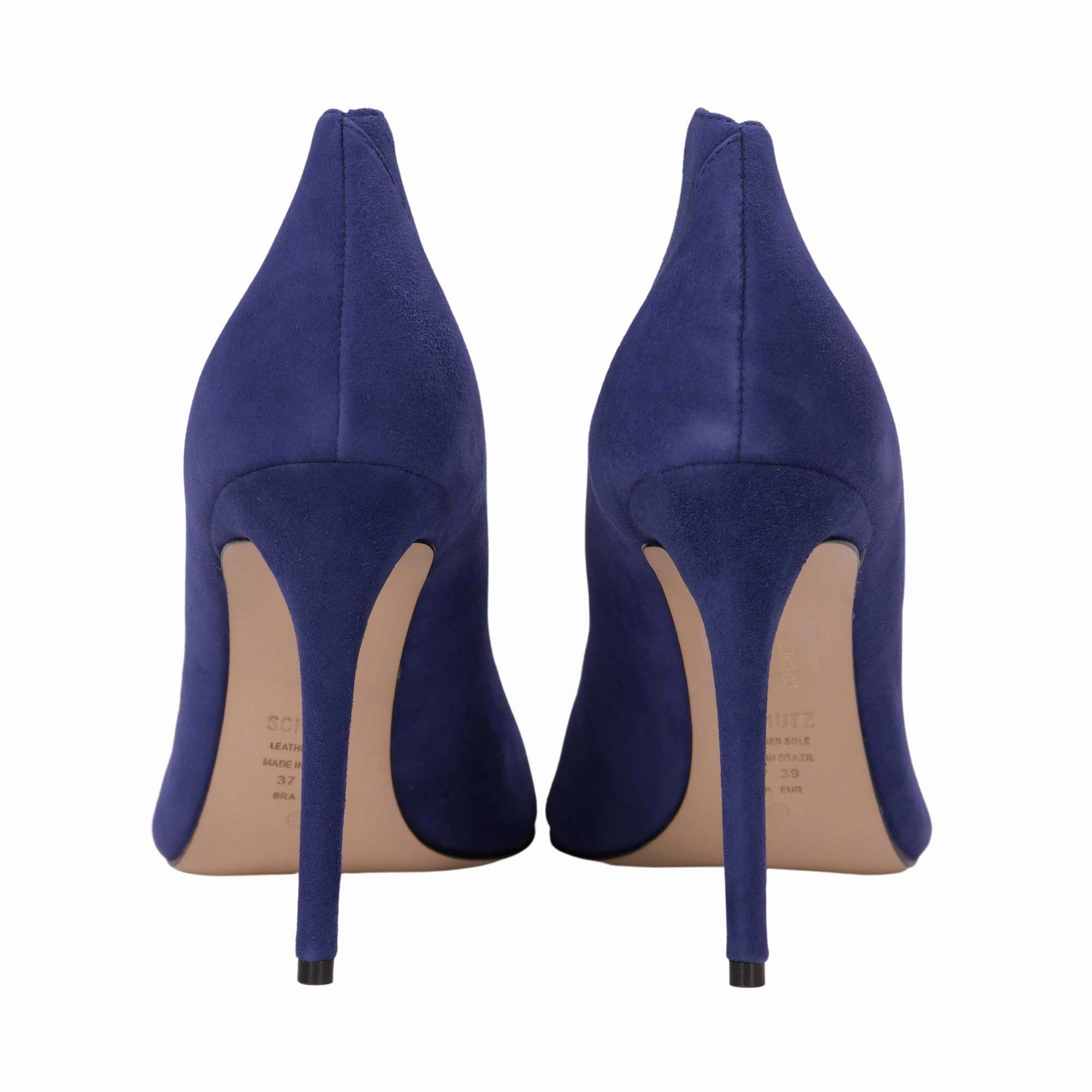 Schutz Women's Scarpin Blue Oxford High Heel Pump Jason Cap Toe Lace Up Oxfords