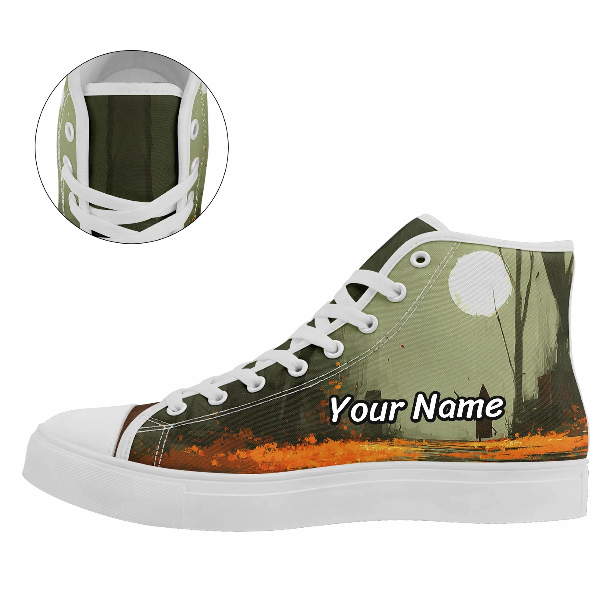 Personalized Halloween Design Sneakers, Custom Spooky Hight Top Shoes, Unisex Lace Up Shoes FN024-25023144 Nicholas Kirkwood High Heels