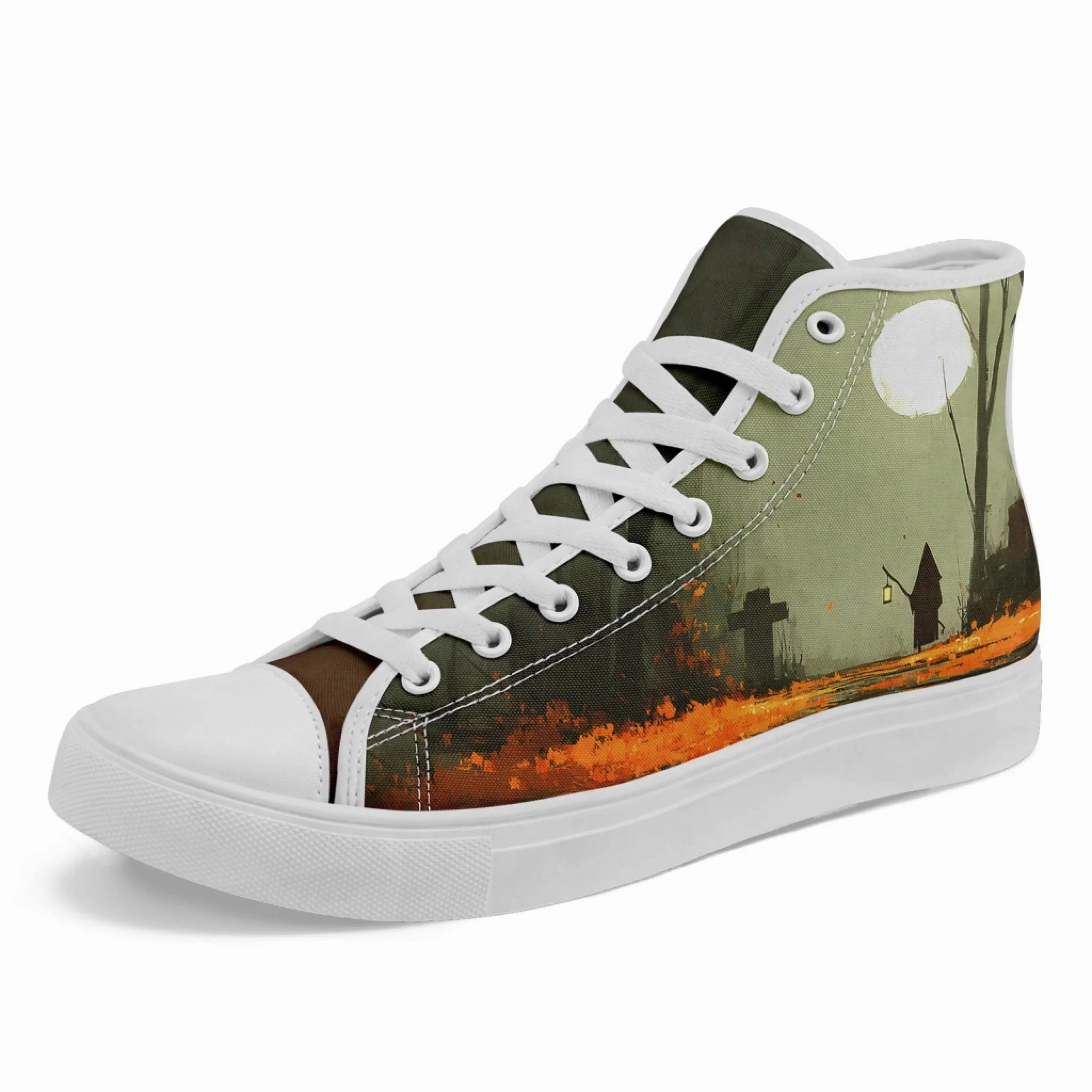 Trampling In Heels Personalized Halloween Design Sneakers, Custom Spooky Hight Top Shoes, Unisex Lace Up Shoes FN024-25023144