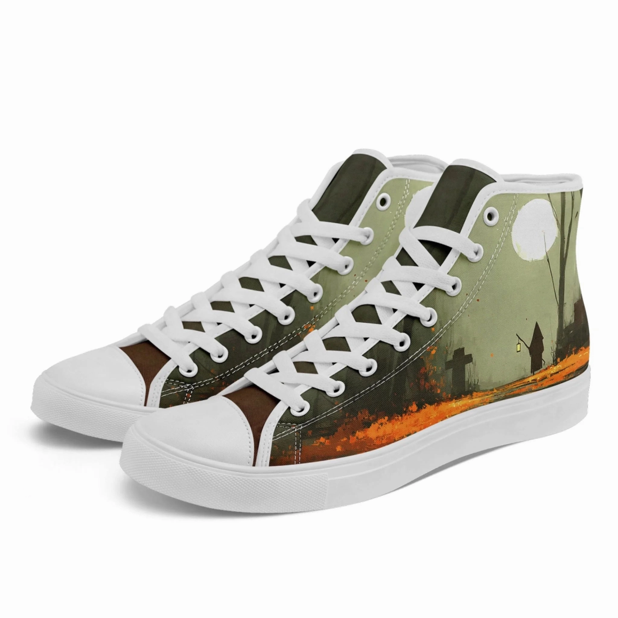 High Heel Timberlands Personalized Halloween Design Sneakers, Custom Spooky Hight Top Shoes, Unisex Lace Up Shoes FN024-25023144