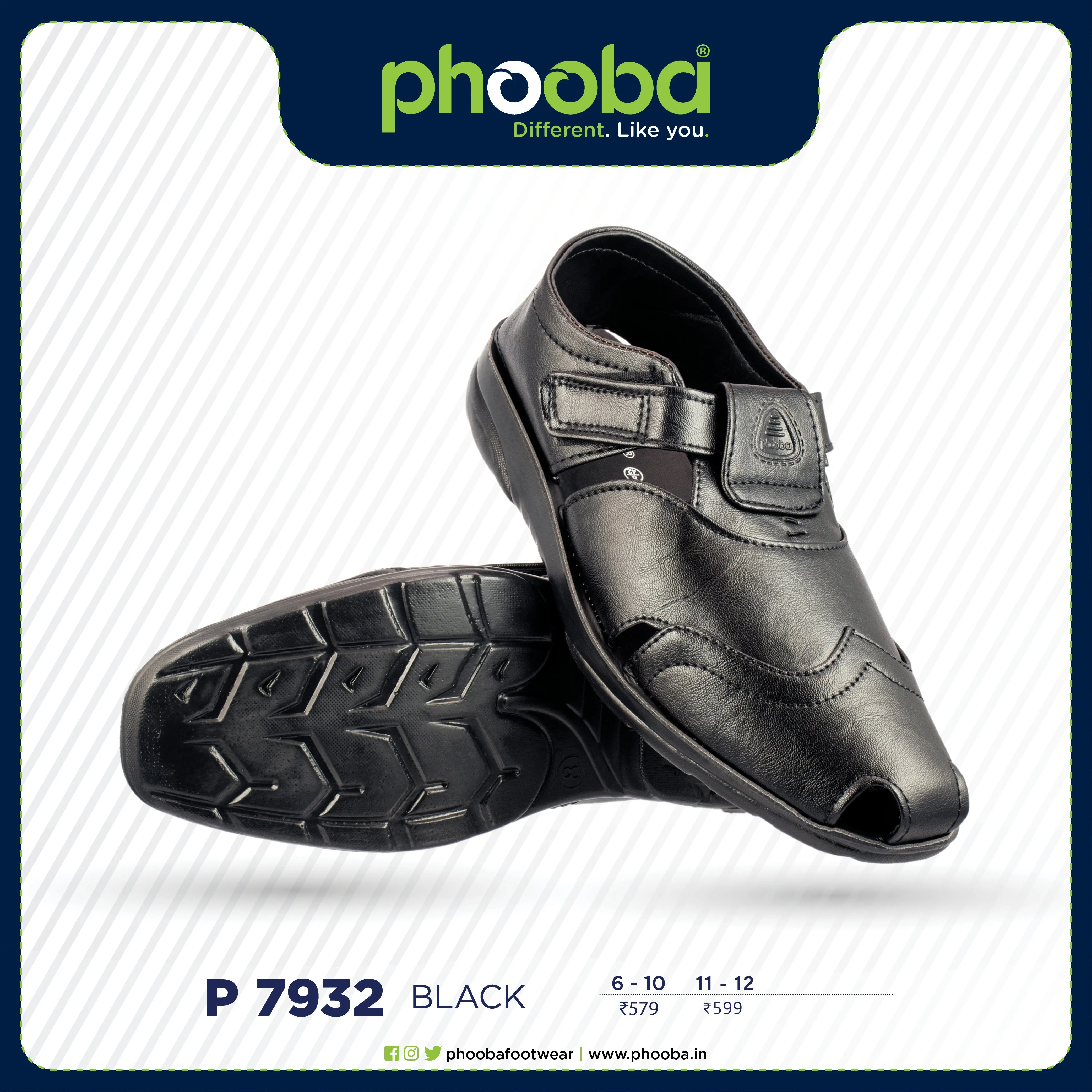 Phooba PU Shoes for Men - Style 7932 Hoka Casual Shoes