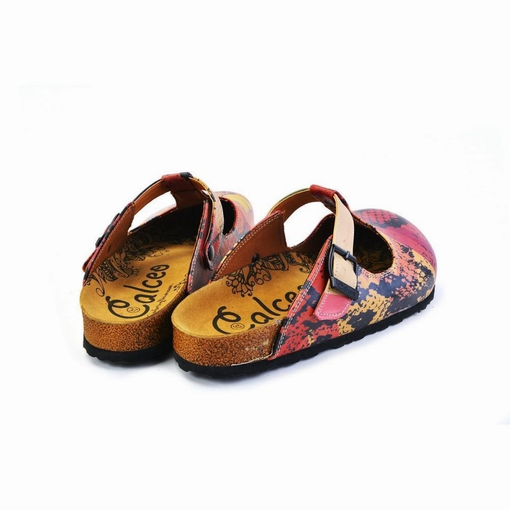 Nike High Heels Pink, Red, Yellow Mixed Black Patterned Abstract Women Patterned Clogs - CAL1506