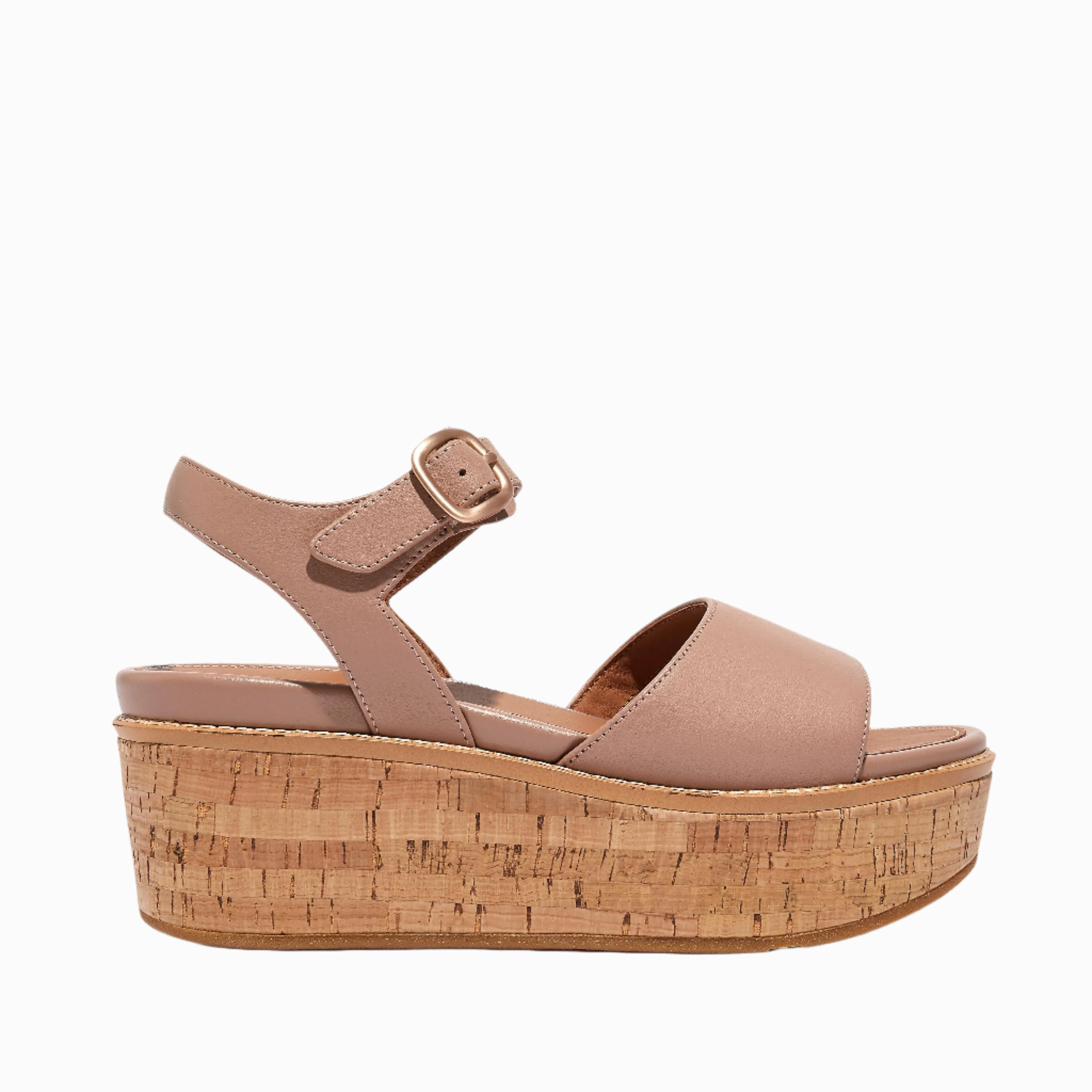 FitFlop Eloise Cork Leather Women's Sandals | Beige Sandals Beach