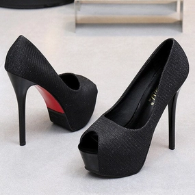 Ballerina Heel Shoes Sexy High Heels Party Pumps Women Shoes High Heel Platform Wedding Shoes Bride Pumps Peep Toe Stiletto Heels tacones mujer
